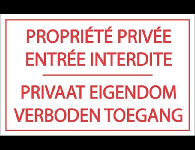 Panneau Propriété Privée FR-NL - Rouge